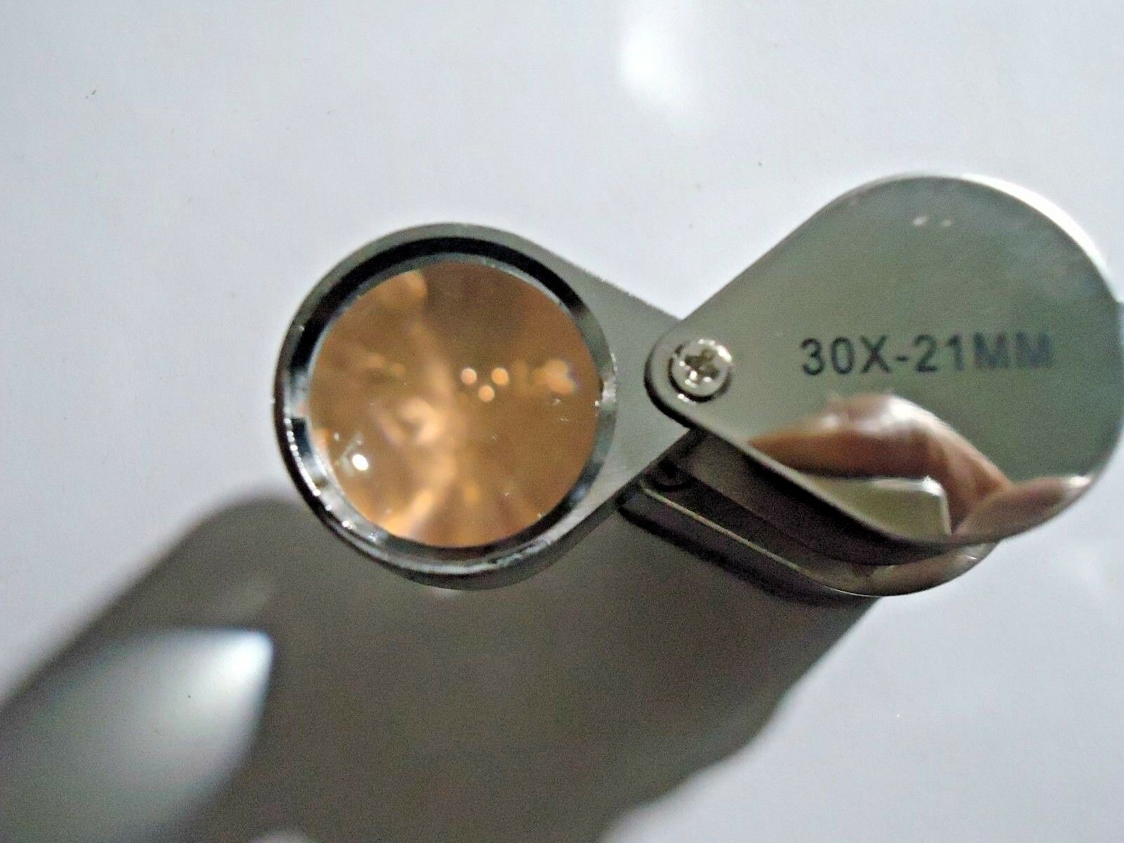 Details about   2-30x21mm  folding Glass Magnifier loupes with case.forJewelry coins etc.#e2 